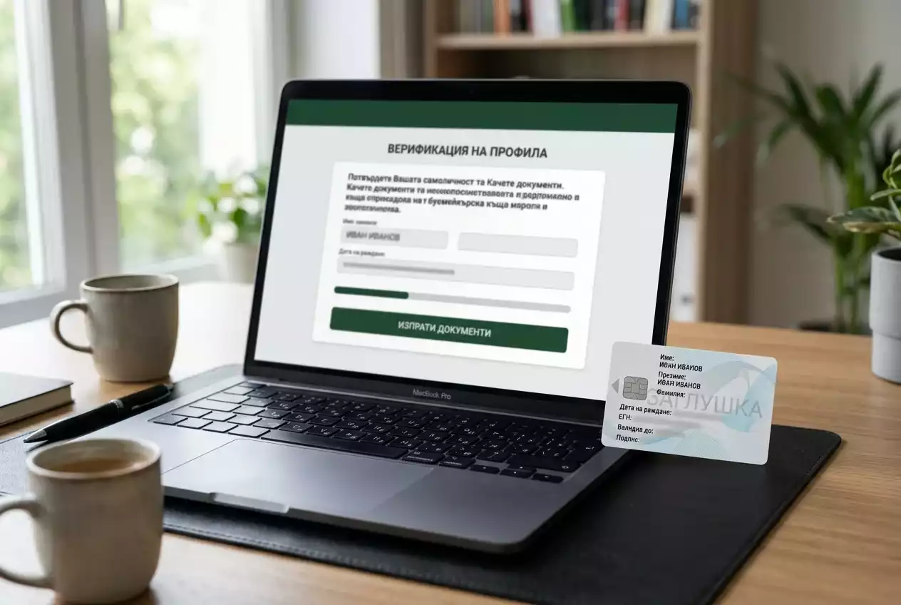Документ за самоличност и лаптоп - KYC процедура